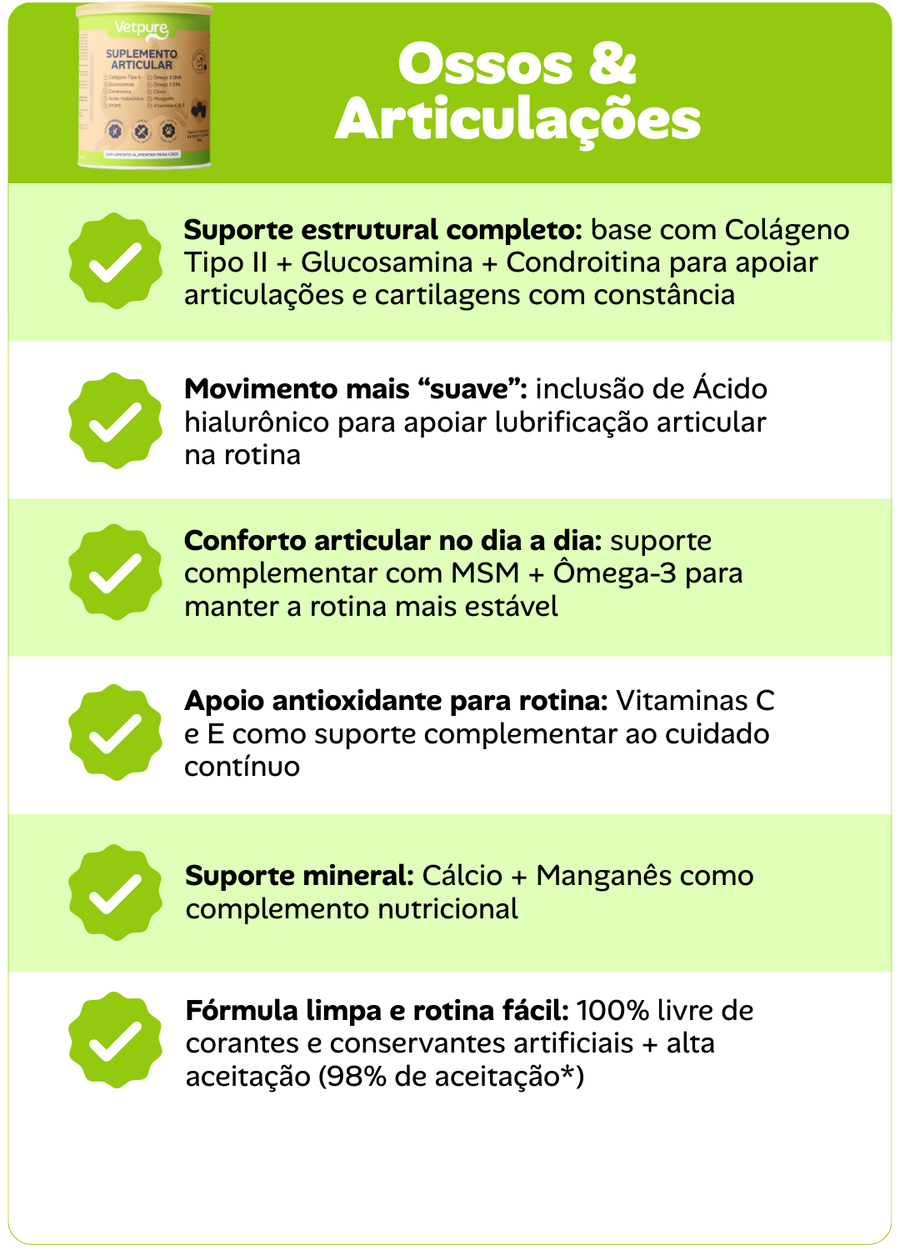 Tabela comparativa de benefícios e fórmula.